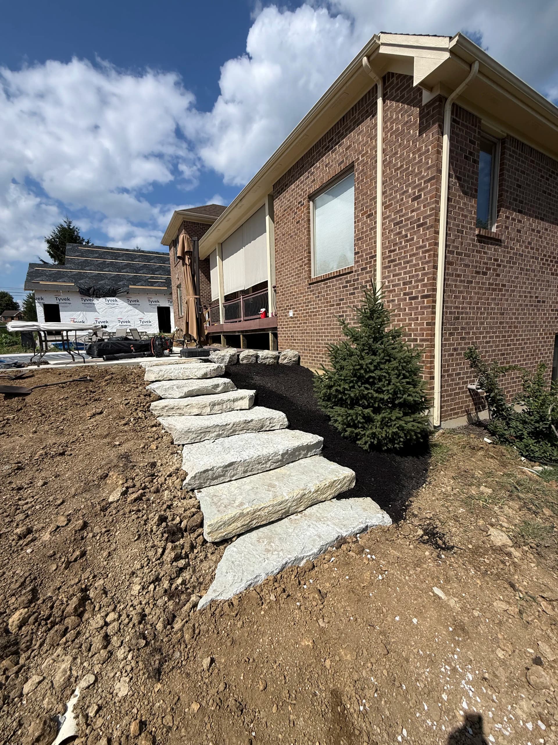 Gallery photos for Retaining Wall, Natural Stone Steps, and Paver Walkway in Waynesville: Image #1